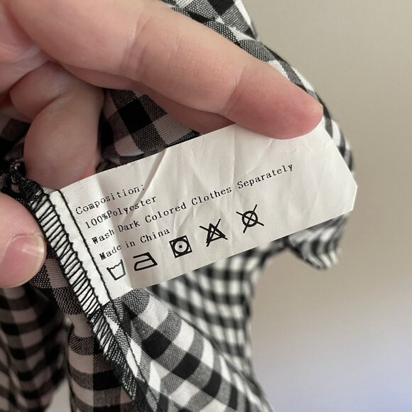 Zaful Women S/4 Black White Plaid Preppy Sleeveless Tied Cami Mini Dress NWT - Picture 9 of 10